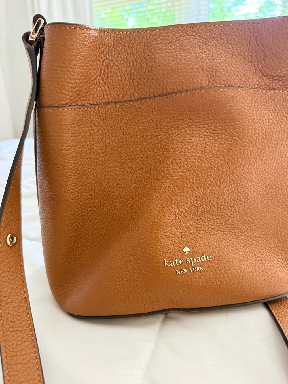 kate spade New York Cognac Pebbled Leather Shoulder Bag